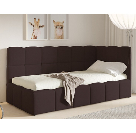 Postel TUNIS 200 x 120, vysoký bok, Velutto 17, Pravá Postel TUNIS 200 x 120, vysoký bok, Velutto 17, Pravá
