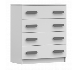 Komoda 4S SMYK I - 02, Bílá Mat/Šedá