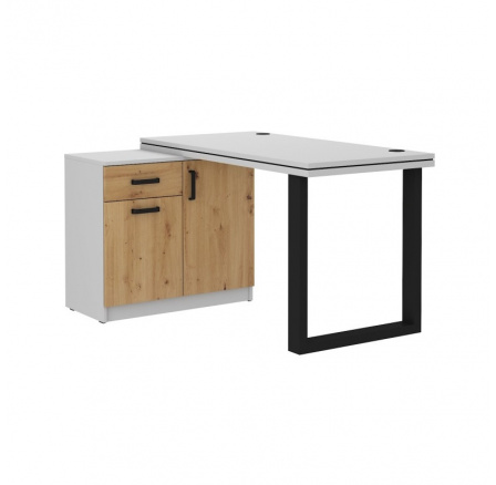 Psací stůl s komodou MATYLDA 140, Dub artisan/Šedá