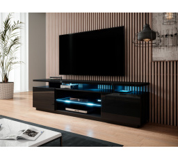 Tv komoda EVA, černá lesklá/černá lesklá