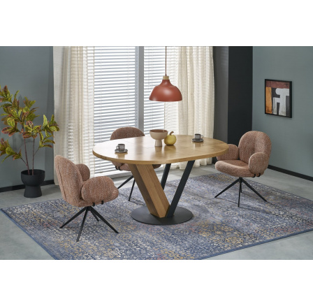 Jídelní stůl FANIS, přírodní / černá