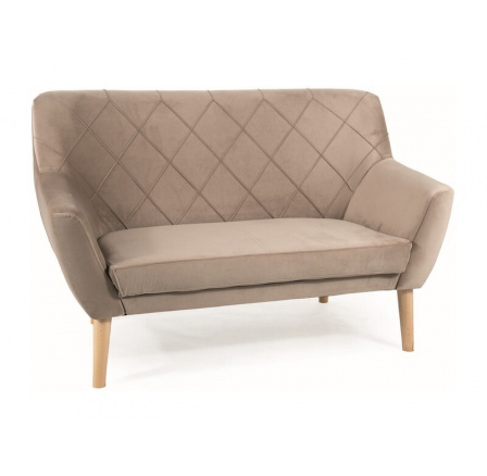 Pohovka KIER 2 VELVET, Béžový Bluvel 40/Buk