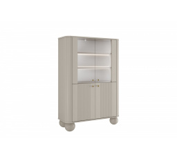 VESPER VITRÍNA 103 4D - kašmír mdf / kašmír / zlaté úchyty / nohy koule