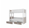 Dvoulůžková patrová postel s matracemi ARTA 200x90 Bílá+Lanýž