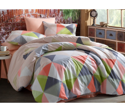 Povlečení bavlna 140x200, 70x90cm Deisy losos zipový uzávěr