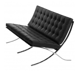 Sofa BA2 pro 2 osoby, černá přírodní kůže