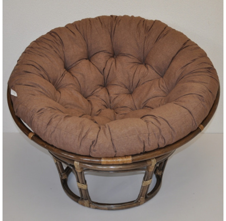 Ratanový papasan 100 cm hnědý polstr hnědý melír