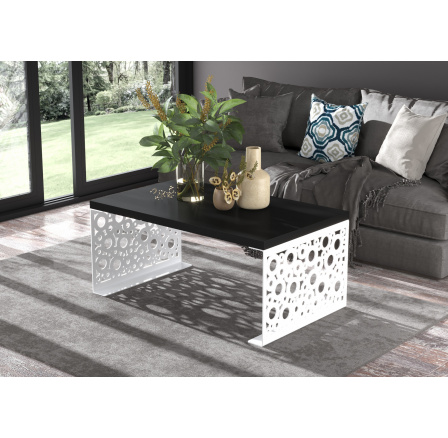 Konferenční stolek RINA 100x60 Bílý+Černý