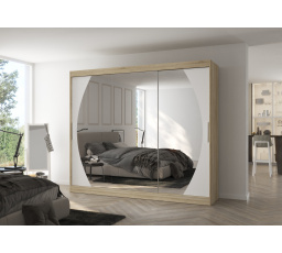 Posuvná skříň se zrcadlem CAMBE 250 Sonoma+White