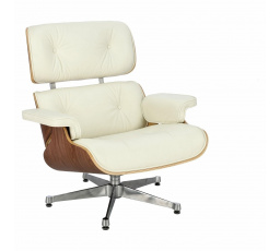 Křeslo Vip bílá/ořech/stříbrná základna TP