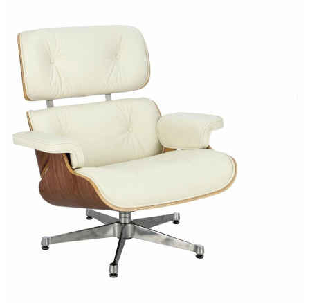 Křeslo Vip bílá/ořech/stříbrná základna TP