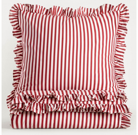 TRUDY pruhovaný bavlněný povlak na přikrývku s volánem 160x200 + 2*70x80 cm 758843
