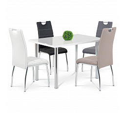 Jídelní židle, šedá, ekokůže, HC-484 GREY