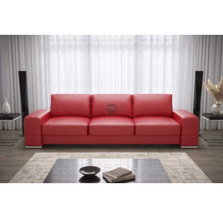Sofa ZARA DL 270 cm přírodní kůže - červená kůže