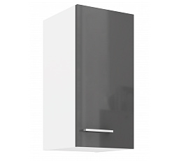 Horní skříňka SOLA - 30 G-60 1F, Bílá/Šedý Lesk