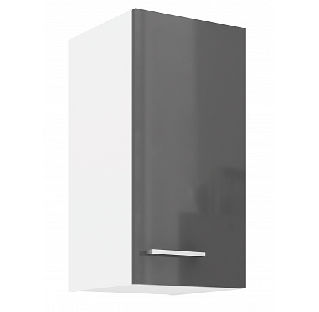 Horní skříňka SOLA - 30 G-60 1F, Bílá/Šedý Lesk