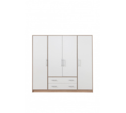 Šatní skříň SMART SR1 bez zrcadla, dub sonoma + bílá lux