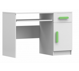 Psací stůl SMYK I - 08, Bílá Mat/Zelená