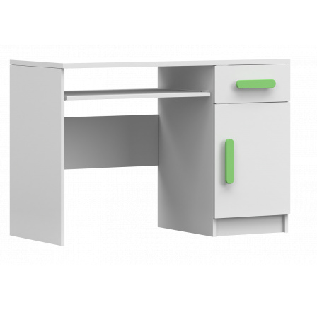 Psací stůl SMYK I - 08, Bílá Mat/Zelená