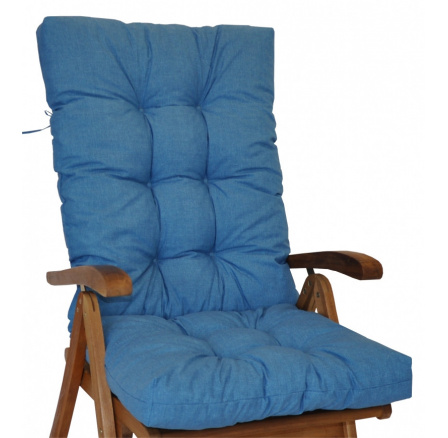 Polstr na teakové zahradní křeslo vysoké - látka tyrkysový melír Polstr na teakové zahradní křeslo vysoké - látka tyrkysový melír