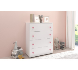 Komoda ELZA Bílá+Růžová