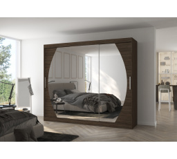 Posuvná skříň se zrcadlem CAMBE 250 Choco+Choco