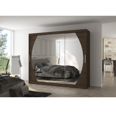 Posuvná skříň se zrcadlem CAMBE 250 Choco+Choco