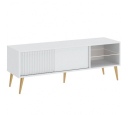 Televizní stolek BARCELONA RTV 135 1D, Bílá/Zlatá
