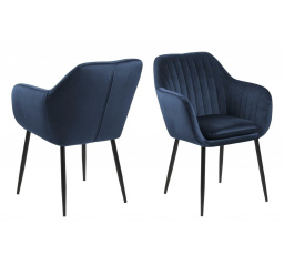 Židle Emilia Velvet tmavě modrá/černá