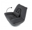 Polohovací křeslo, elektrické zabudované ovládání, šedá, látka, TV-7089 GREY2