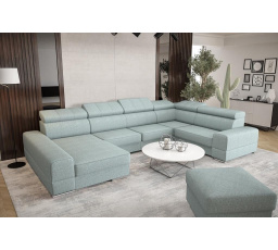 Rohová sedací souprava ROYAL MAX II průměr 230x375x185 - mátová , pravá