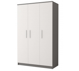 Šatní skříň 3D OMEGA II - 19, Šedá/Bílá