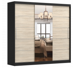 Šatní skříň MULTI 23, Černá/Dub Sonoma