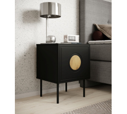 Noční stolek PALAZZO, matná černá/dub craft