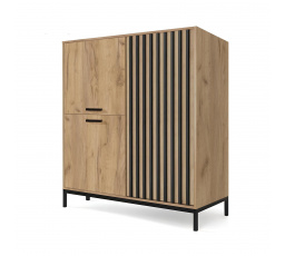 Komoda LAMINO KM-2, Dub Craft/Černá