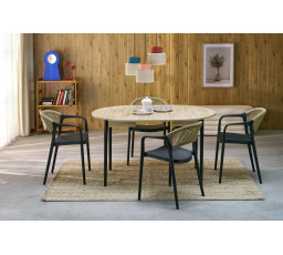 Jídelní stůl PIVOT, dub artisan/černá