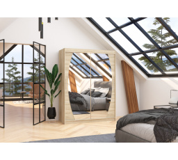 Posuvná skříň se zrcadlem ALEN 150 Sonoma+Sonoma