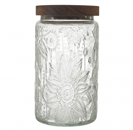 Sklenice Cisele s akáciovým víkem 1l       květiny