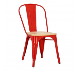 Židle Paris Wood červená borovice přírodní