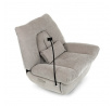 Polohovací křeslo, elektrické zabudované ovládání, béžová, látka, TV-7081 LAN2