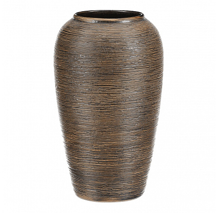 Váza keramická - zaoblená, 26 cm, hnědá
