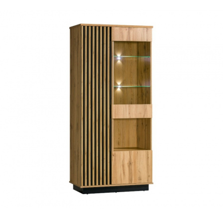 Systém "LAMELO" LA3 (Vitrína 2D1W) - Barva: černá