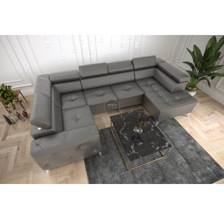 Rohová sedací souprava ORION MAX II s funkcí spaní 165x350x185 cm přírodní kůže - přírodní kůže - volitelná barva, levá