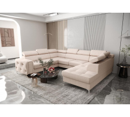 Rohová sedací souprava ORION MAX I s funkcí spaní 225X350X255 cm - béžová, levá