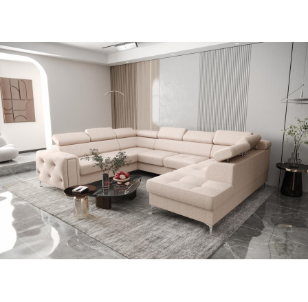 Rohová sedací souprava ORION MAX I s funkcí spaní 225X350X255 cm - béžová, levá