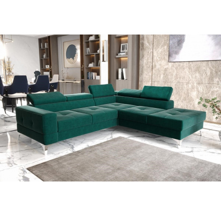 Rohová sedací souprava TOSCANIA II průměr 230x250 - zelená , pravá