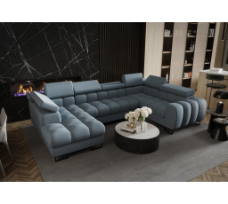 Rohová sedací souprava ASPEN MAX II 195x350x170 cm - modrá , pravá