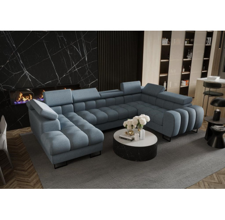 Rohová sedací souprava ASPEN MAX II 195x350x170 cm - modrá , pravá