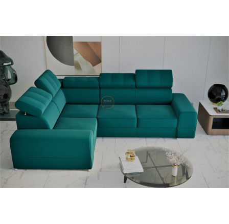 Rohová sedací souprava ROYAL II 280×210 - levá, tyrkysová