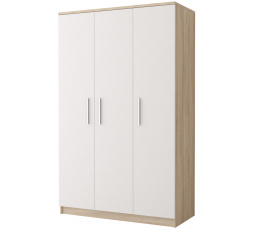 Šatní skříň 3D OMEGA III - 19, Dub Sonoma/Bílá